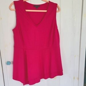 Peplum Asymmetrical Hot Pink Tank Top Size 14/16